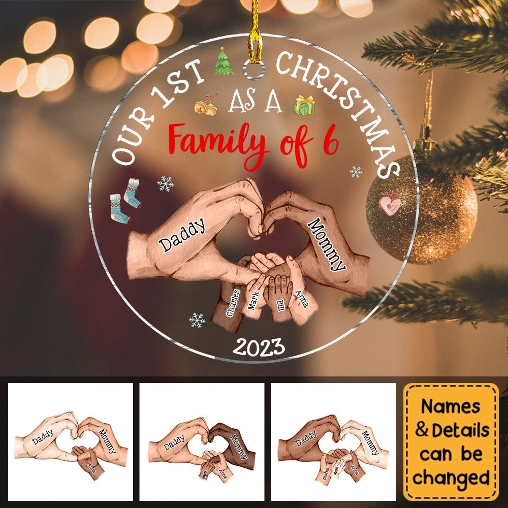 Baby's First Christmas As A Family Circle Ornament