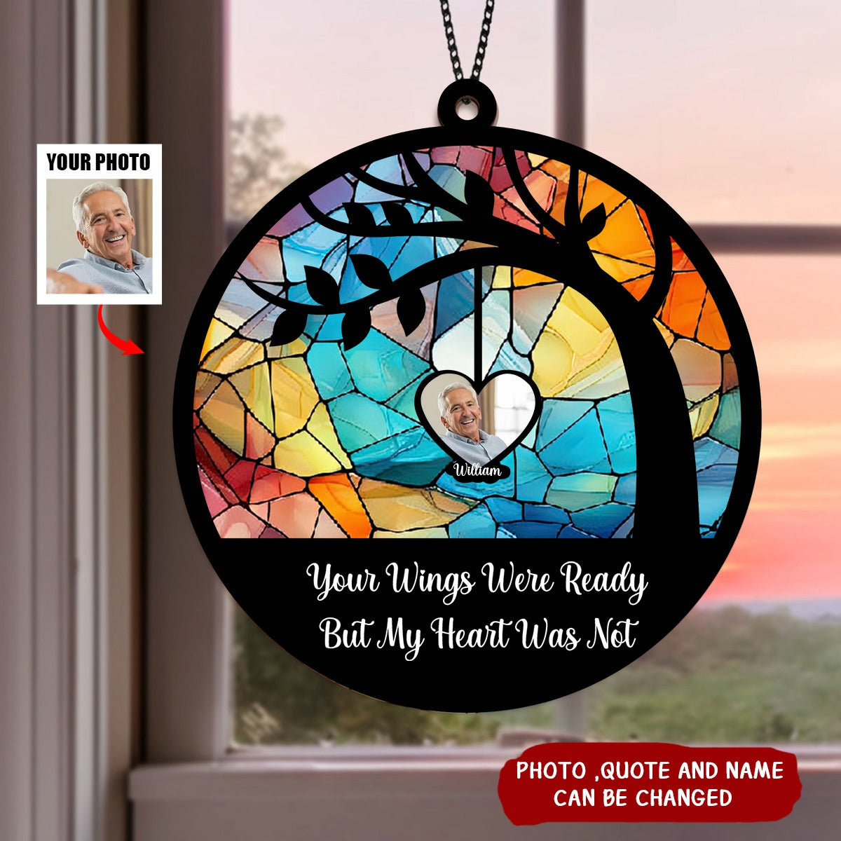Personalized Memorial Suncatcher - Always On My Mind Forever In My Heart