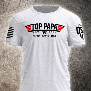 Top Papa Est Shirt, Custom Papa Est With Grandkids, Father's Day Gift T-shirt