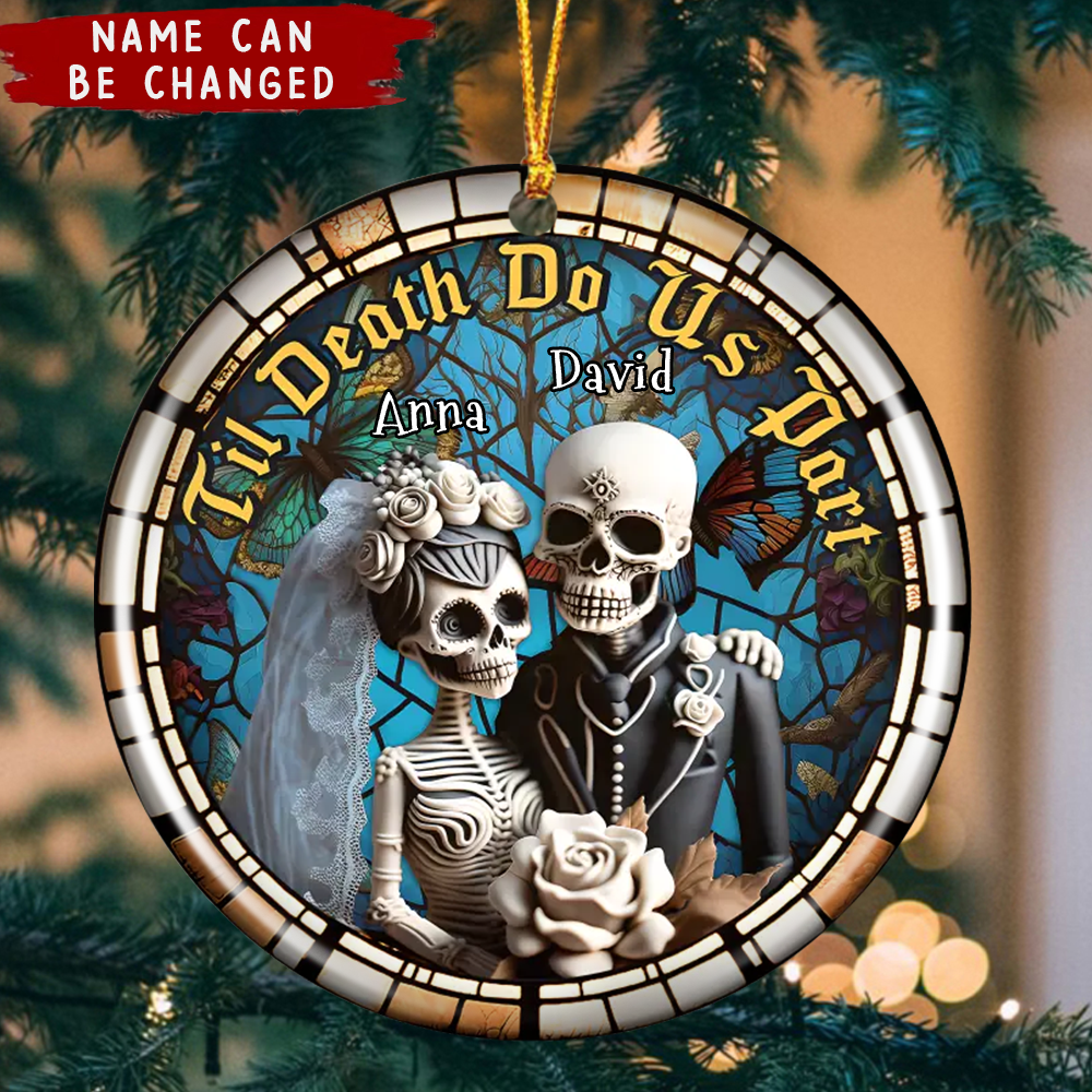 Til Death Do Us Part-Personalized Skull Couple Ornament