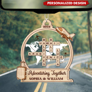 Personalized Adventuring Together Ornament, Crossword Travel Adventures Ornament