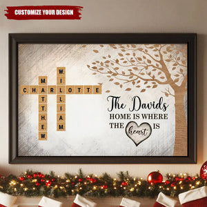 Family Whole Lot Of Love - Personalized Crossword Art Canvas, Gift For Family