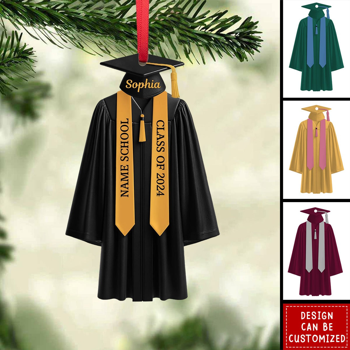 Graduation Ornament, 2024 College Graduation - Personalized Acrylic Ornament