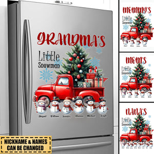 Merry Christmas Little Snowman-Personalized Customized Snowman Family Grandma Decal