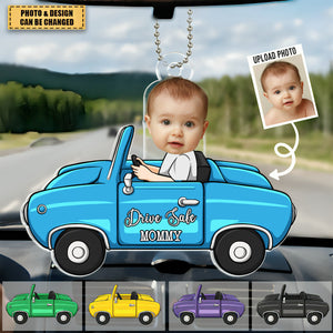 Upload Photo Just Have A Safe Trip, Daddy - Family Personalized Car Ornament