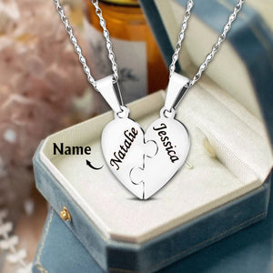 Puzzle Heart Name-Personalized Necklace,Gift For Friend/Family