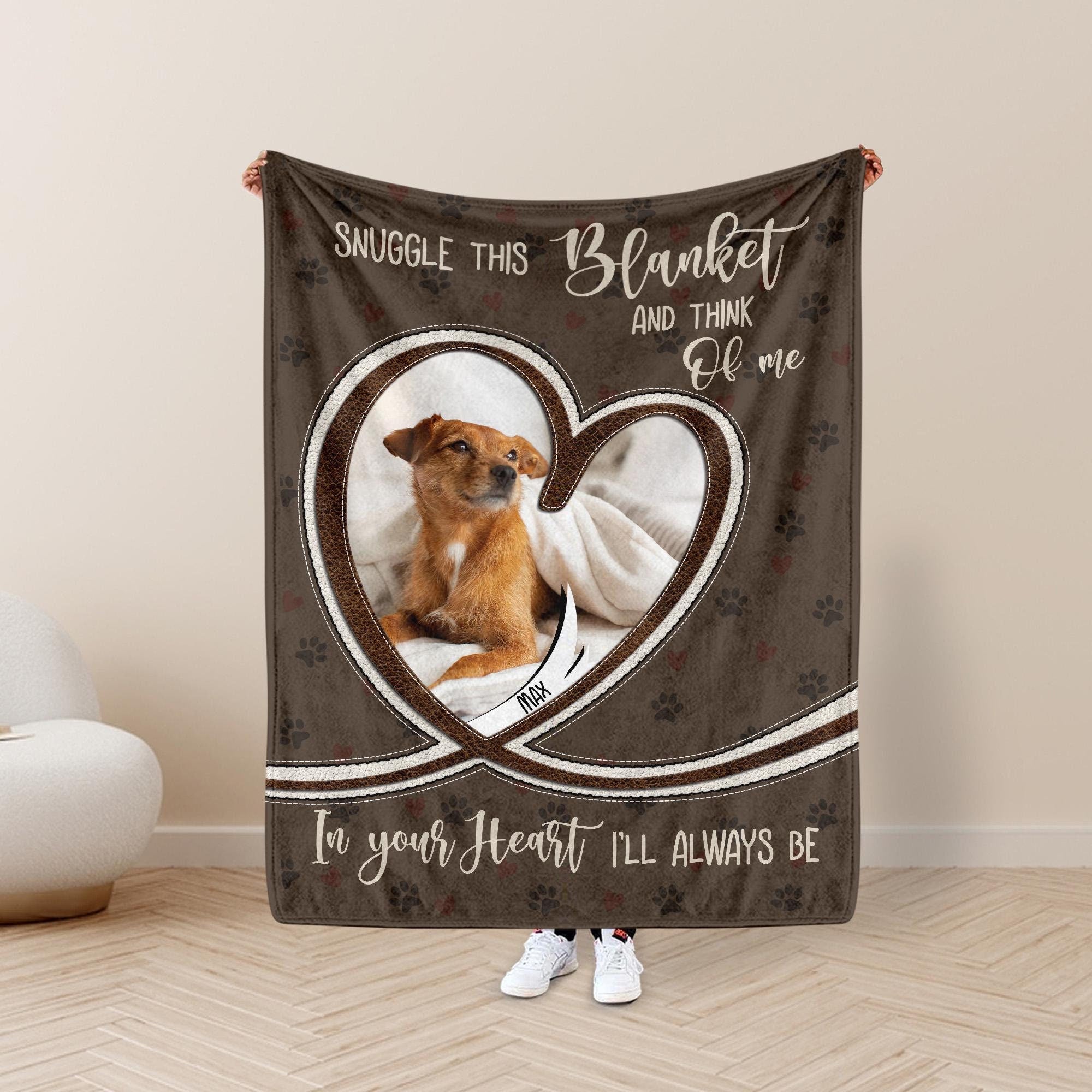 Personalized Dog Photo Blanket, Pet Memorial Gifts