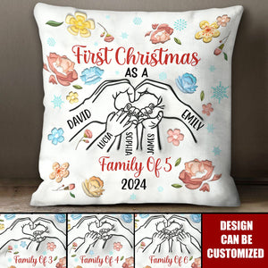 First Christmas As Family - Personalized Pillow Case - Christmas Gift For Family, Baby Kids