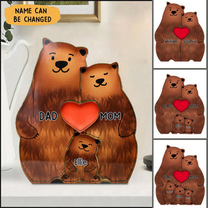 Personalized Bears Family Acrylic Puzzle Decor