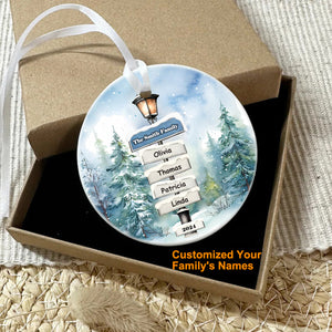 Personalized Christmas Tree And Road Sign Name Custom Ornaments - Gifts for Family