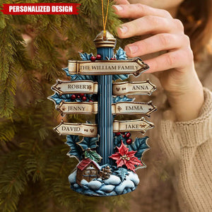 Personalized Family Name Custom Column Shape Ornaments