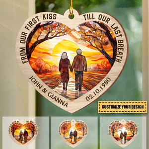 Grow Old With Me The Best Is Yet To Be Anniversary - Personalized Suncatcher Ornament