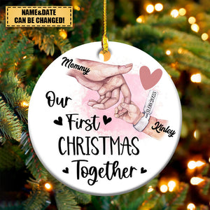 Our First Christmas Together Ornament,Gift for New Mom with Newborn (Porcelain)