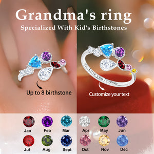 Personalized simple And fashionable irregular Birthstone Ring- A Gift For Her