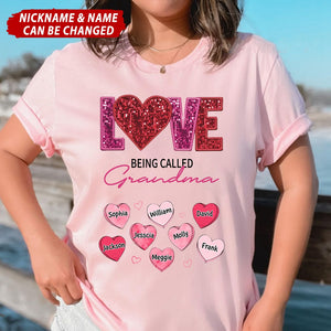 LOVE Being Called Grandma Personalized T-shirt