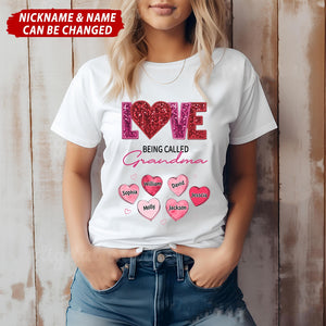 LOVE Being Called Grandma Personalized T-shirt