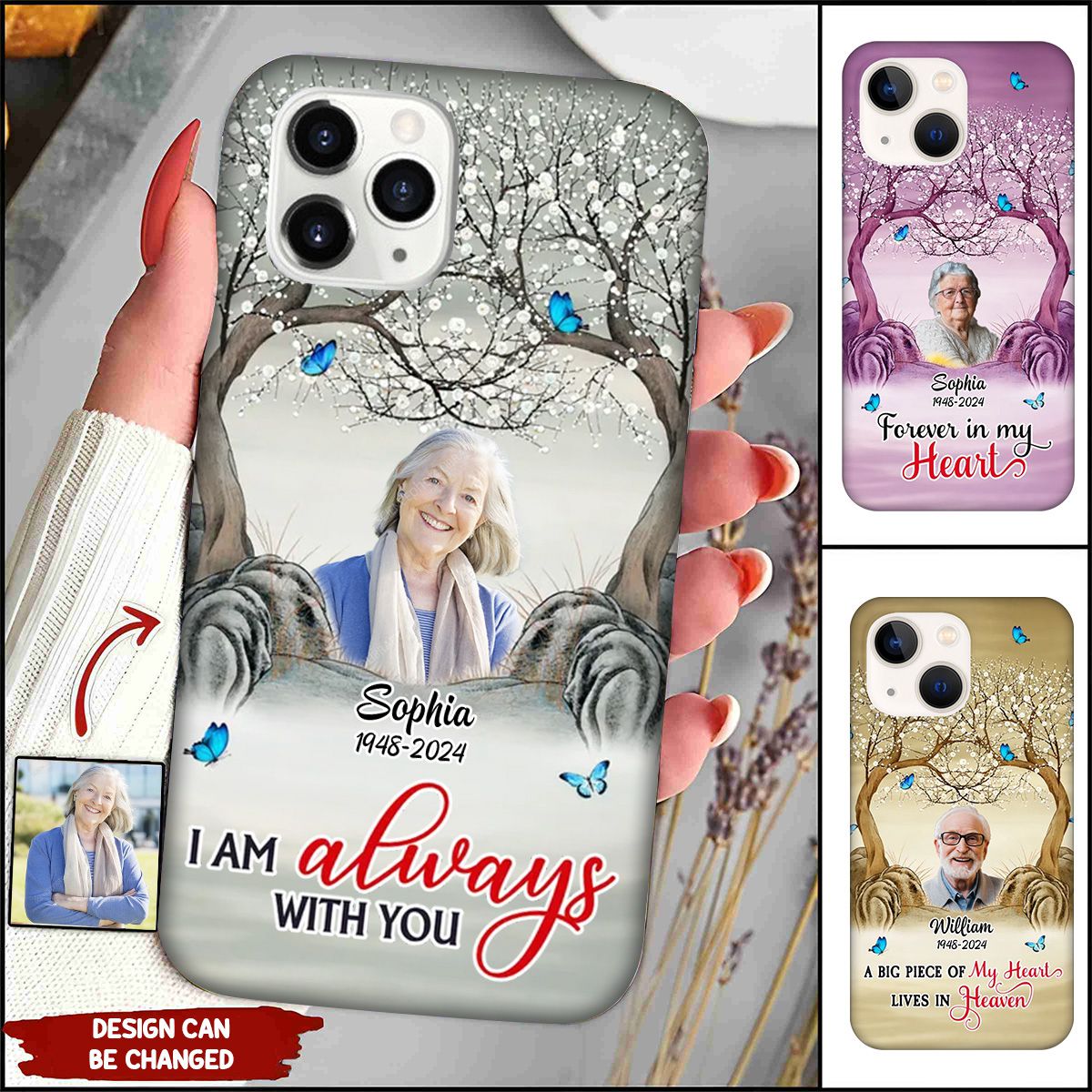 I Am Always With You Butterfly - Memorial Gift - Personalized Custom Photo Phone case