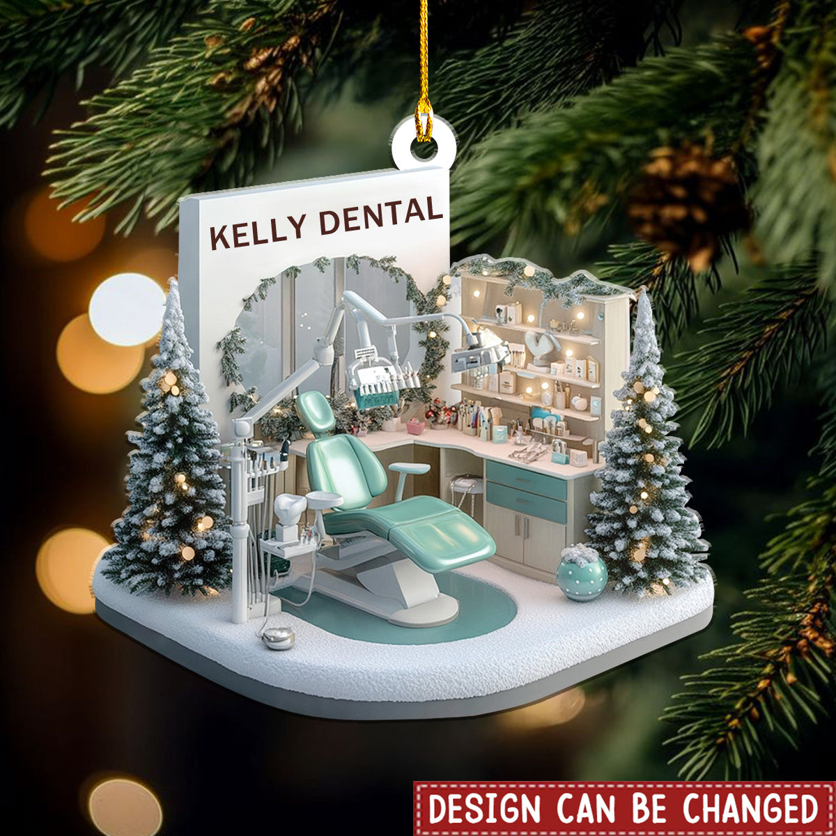 Personalized Dental Acrylic Ornament, Dentist Christmas Gift, Dental Office Christmas