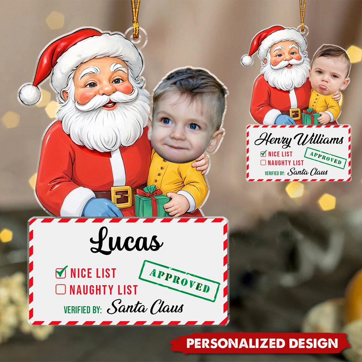 Personalized Christmas Gift Children Photos With Santa - Upload Photo