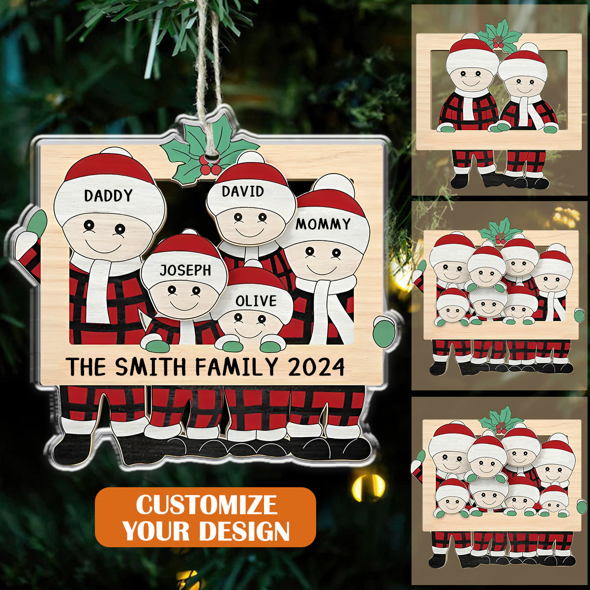 Personalized Custom Family Name Ornament, Christmas Ornament