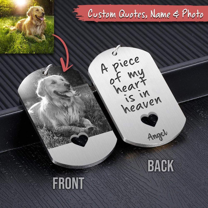 Sympathy Quotes Pet Metal Keychain, Pet Photo Engraved Keychain, Pet Loss Gift