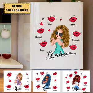 Grandma Kisses Gift Personalized Sticker