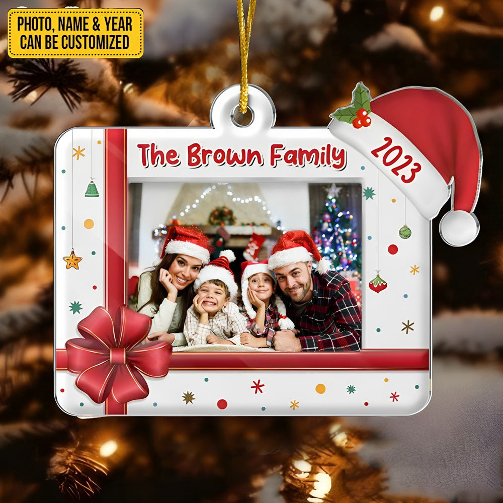 Custom Photo Family Makes This House A Home - Family Personalized Custom Ornament