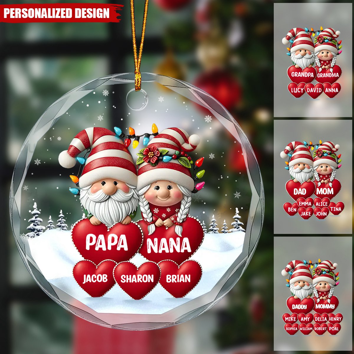 Christmas Gift For Grandma & Grandpa Mom & Dad-Family Personalized Ornament