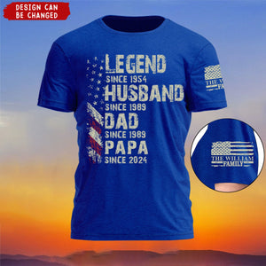 Personalized Legend Husband Dad Papa Since T-Shirt