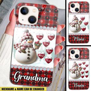 A Gift For Grandma - Personalized Christmas Snowman Mobile Phone Case