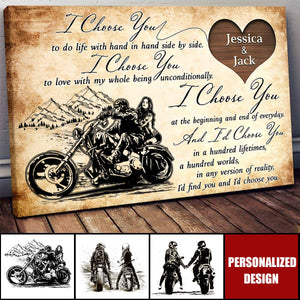 I Choose You - Gift for a Biker - Personalized Couple Poster