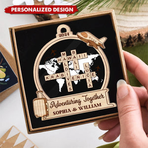 Personalized Adventuring Together Ornament, Crossword Travel Adventures Ornament