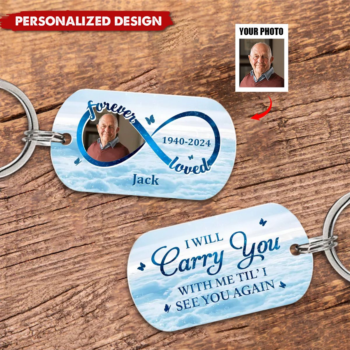 I Will Carry You With Me-Personalized Acrylic Keychain-Upload Photo