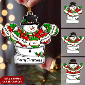 Personalized Customization-Snowman Family Name Ornaments