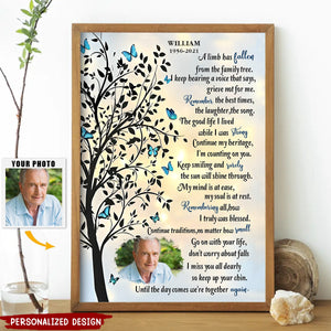 Until The Day Comes We're Togetber Again Personalized Memorial Butterfly Poster