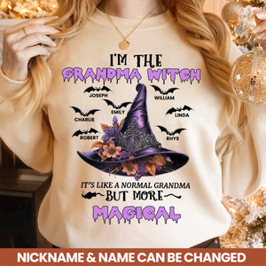 Personalized I'm The Grandma Witch Halloween Funny Fall Sweatshirt