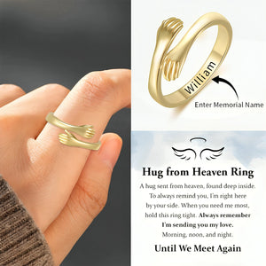 Personalized Hug From Heaven Memorial Ring