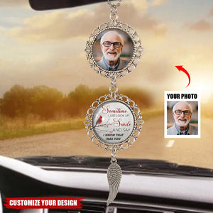 Memorial Car Ornament I Will Carry You With Me - Personalized Car Photo Ornament