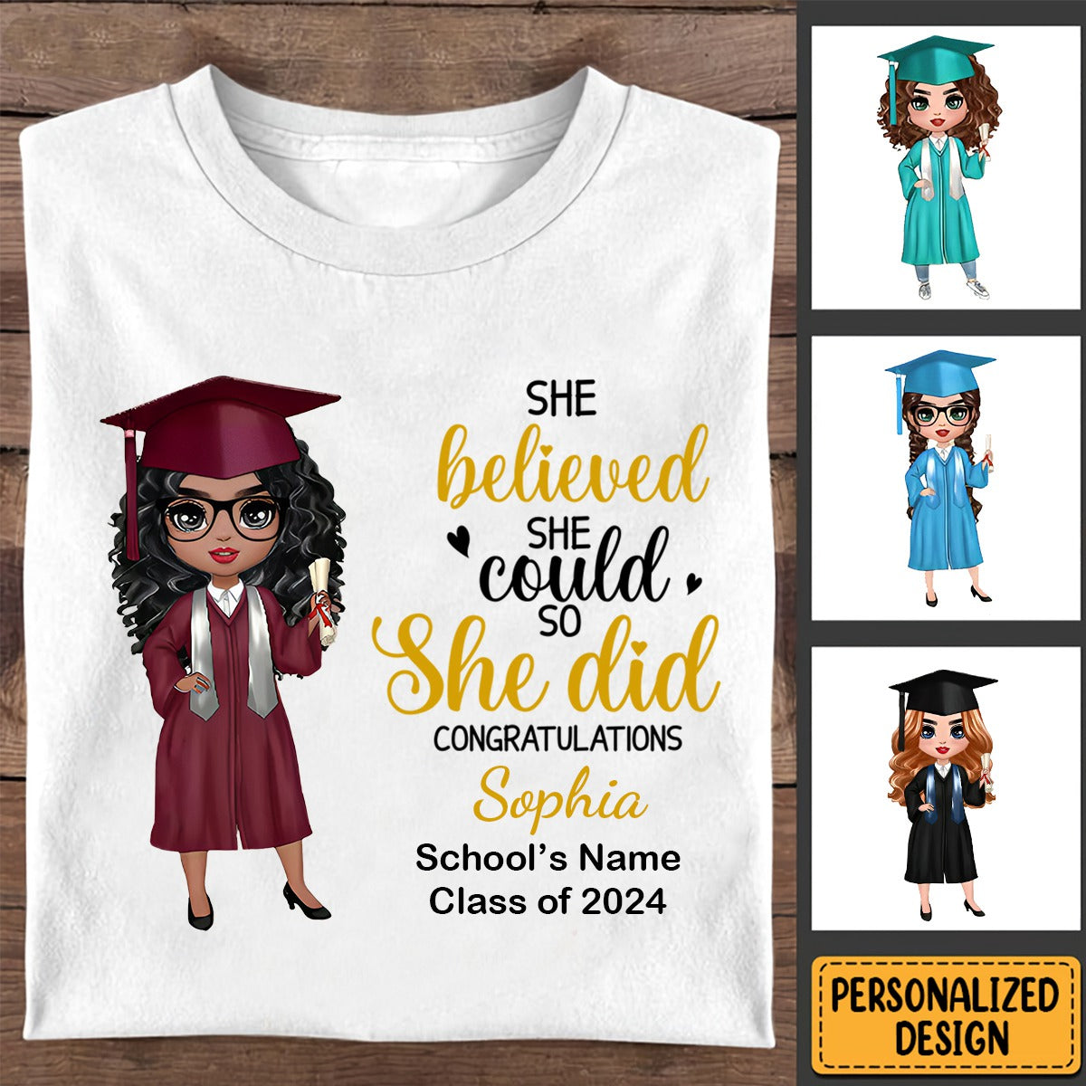 Personalized Graduation Girl T-Shirt - Graduation Gift