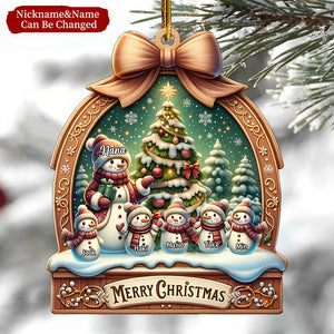 Personalized Merry Christmas Ornament Custom Grandma and Grandkids