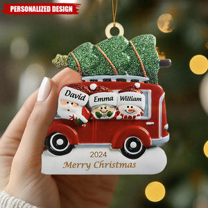 Personalized Christmas Family Red Truck Ornament-Gift For Family