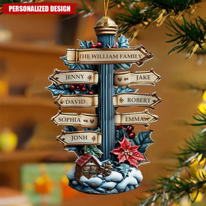 Personalized Family Name Custom Column Shape Ornaments