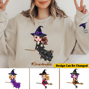 Witch Riding Broom Car Sweatshirt Best Personalized Halloween Gift