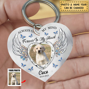 Always On My Mind  - Personalized Pet Memorial Keychain