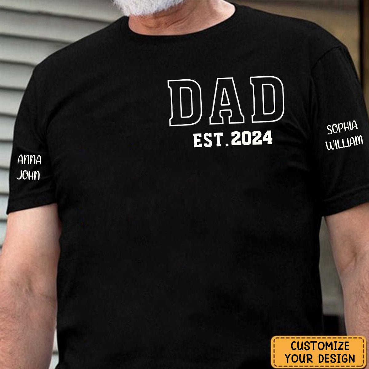 Custom Papa Est Father's Day T-Shirt -Personalized Gift For DAD