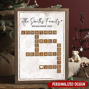 Personalized Family Name Crossword Name Poster Canvas