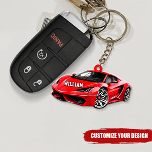 Colorful Car Personalized Acrylic Keychain