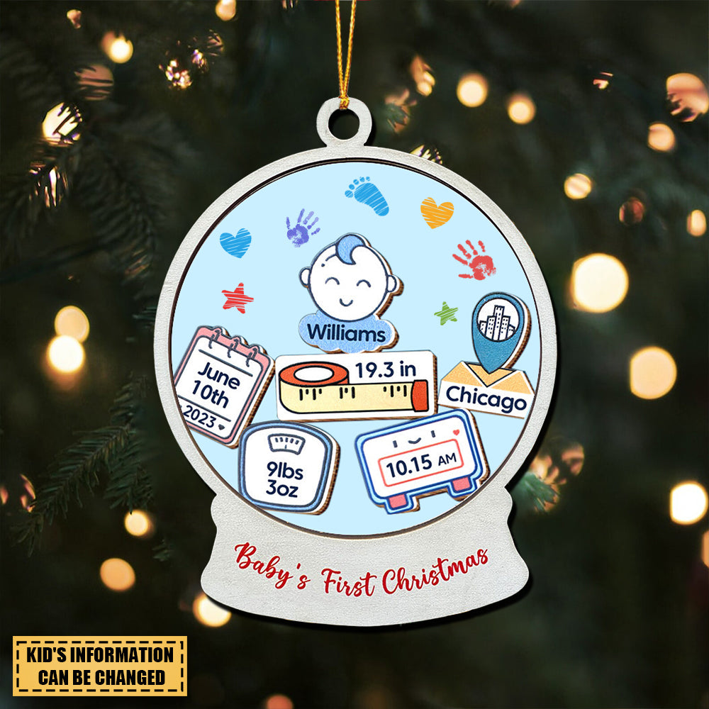Baby First Christmas - Personalized Circle Acrylic Ornament