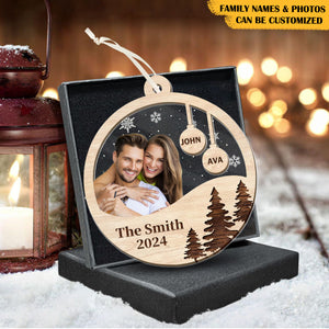 Personalized Wood Double-layer Ornament-Christmas Gift For Family-Upload Photo