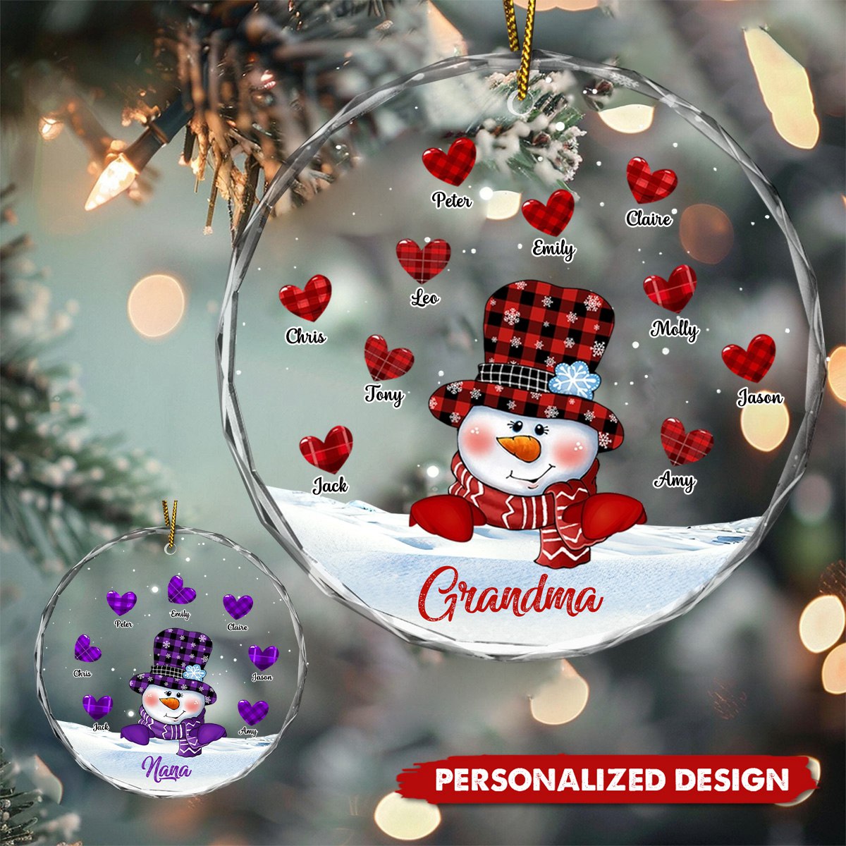 Personalized Customization-Customized Christmas Gifts for Grandma Snowman